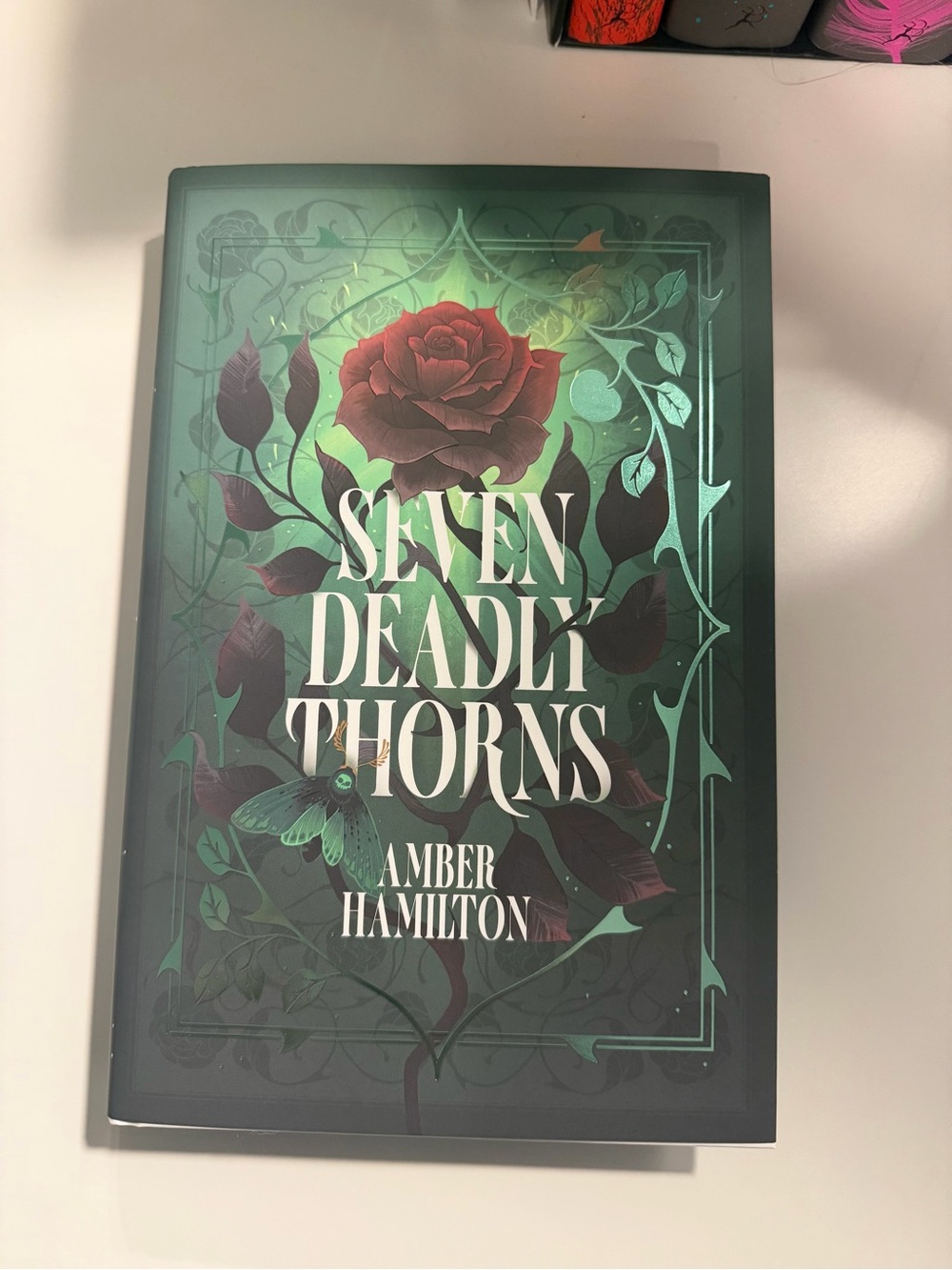 Seven Deadly Thorns by Amber Hamilton - Green & Red Decorative Hardcover
